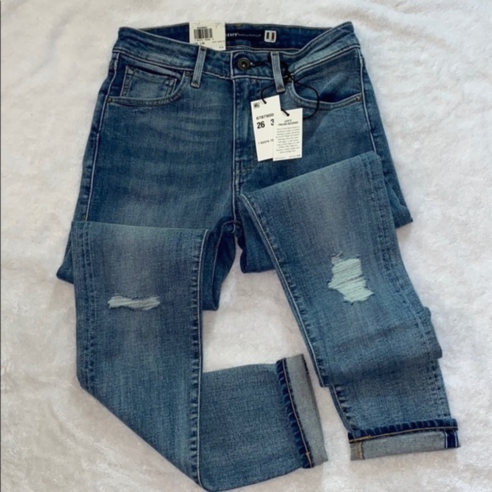 WOMEN’S PREMIUM LEVIS MADE & CRAFTED JAPANESE DENIM HIGHRISE SKINNY MED WASH 25